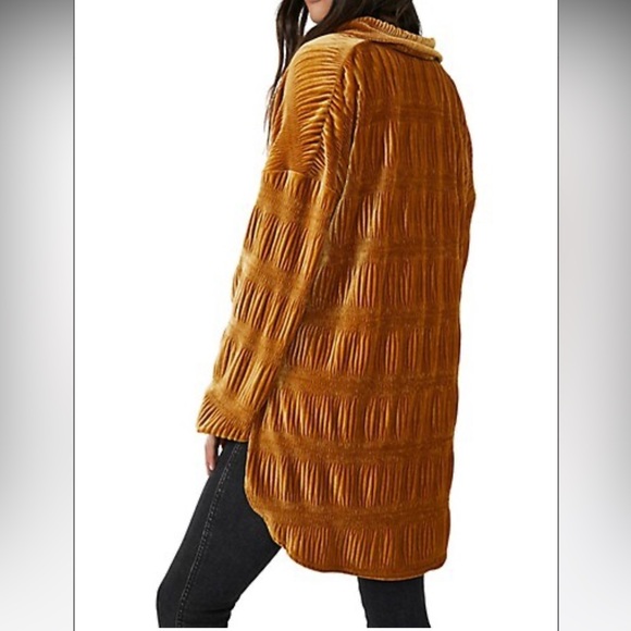 Free People The Best Smocket Shirt - Medium - Honey - Picture 3 of 6